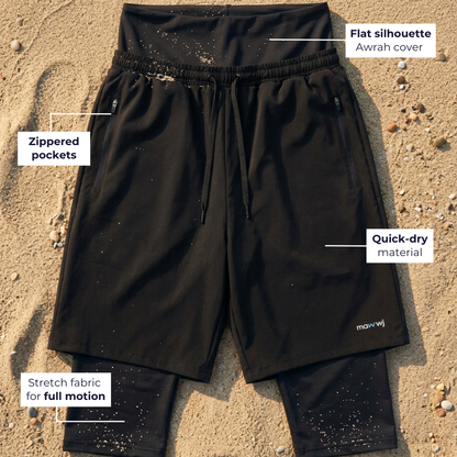 Awrah cover swim shorts